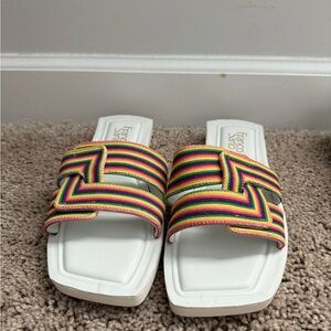 Franco Sarto Multicolor Striped Slide Sandals